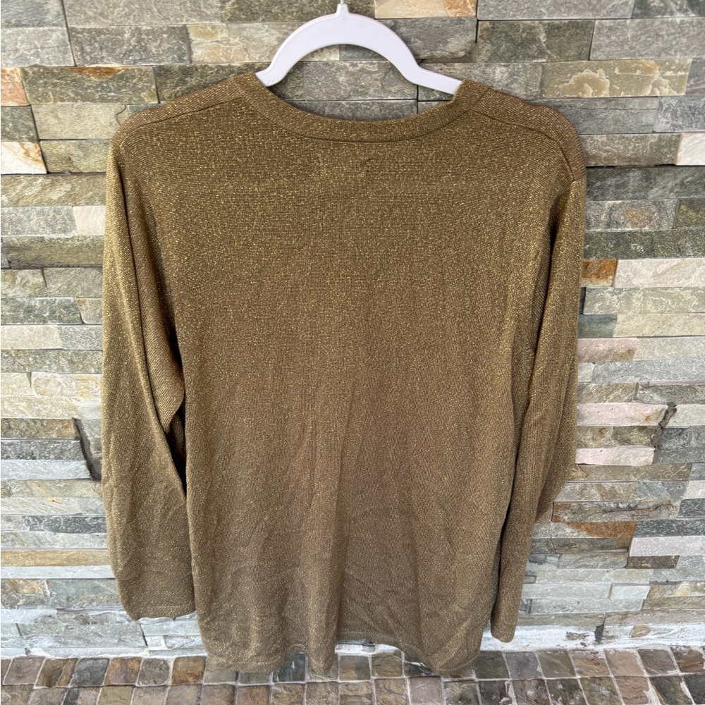 Avenue Shimmering Gold Knit Top - Picture 2 of 4